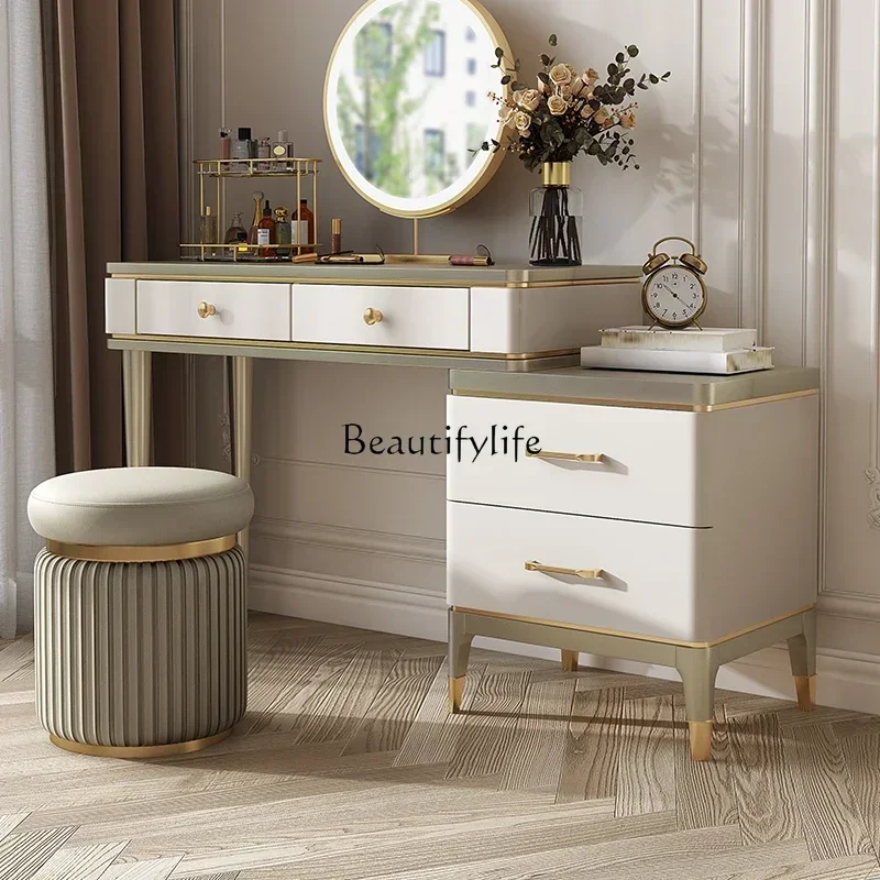 Novo armário de armazenamento de madeira maciça integrado quarto pequena luz luxo mesa cabeceira canto integrado