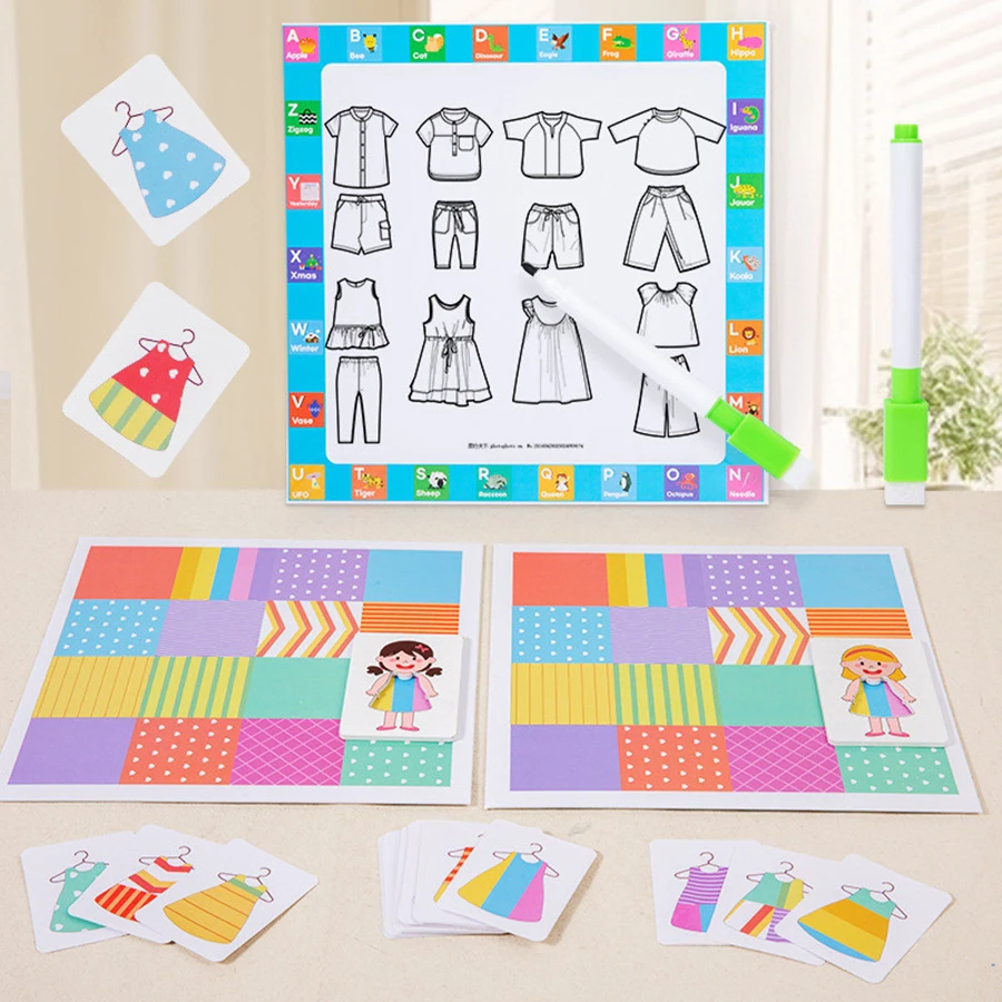 Double Change Of Clothing Battle Kids Dress Up House Matching Educational Toy DIY Change Clothes Puzzle Montessori Kids Girl Gam