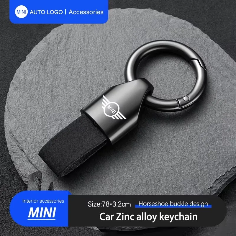 LLavero de coche de aleación de Zinc, accesorios de correa de cuero para llave de coche para MINI Cooper JCW Countryman Clubman Cabrio Paceman Coupe Roadster
