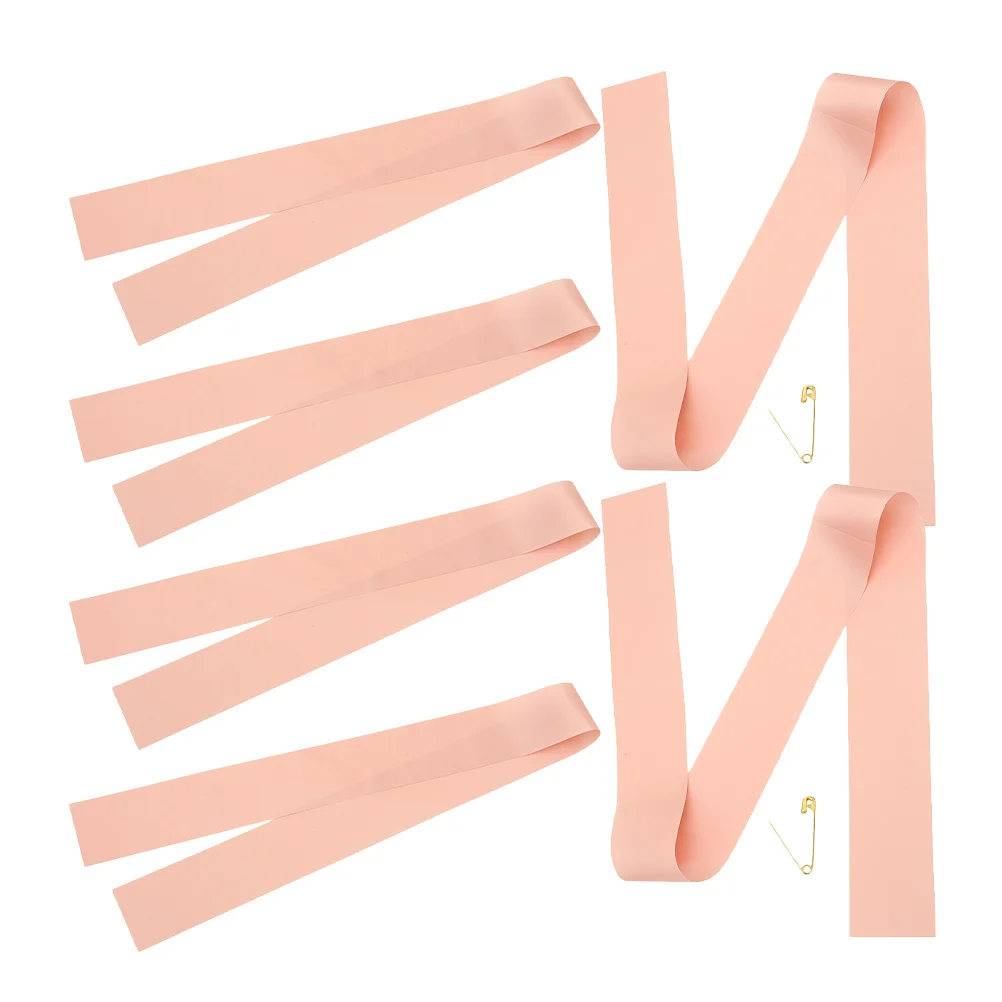 

6 Pcs Pink Ceremonial Sashes Party Queen Bridal Shower Etiquette Belt Wedding Bridemaid Bachelorette Decor DIY Blank Accessories