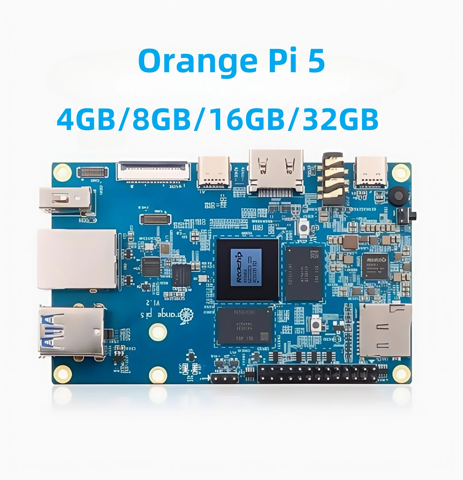 

Материнская плата OrangePi 5 4 ГБ/8 ГБ/16 ГБ/32 ГБ Процессор Rockchip RK3588S, 8 ядер
