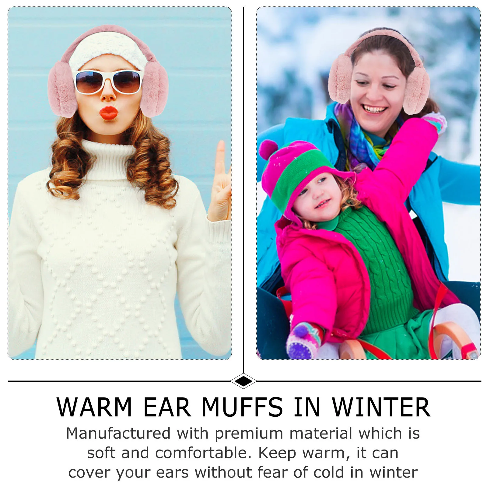 1 قطعة غطاء للأذنين الشتوي للنساء المألوف الأذن دفئا الدفء في الطقس البارد تصميم قابل للطي لينة الجلد ودية الأذن #3