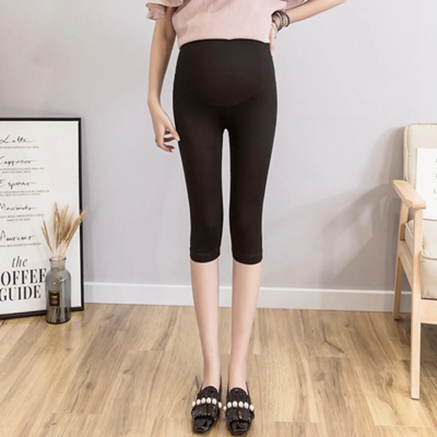 Pregnant Women's Leggings Summer Thin Section Pregnant Women's Cropped Pants Modal Cotton Belly Support Pregnant Women's Pants