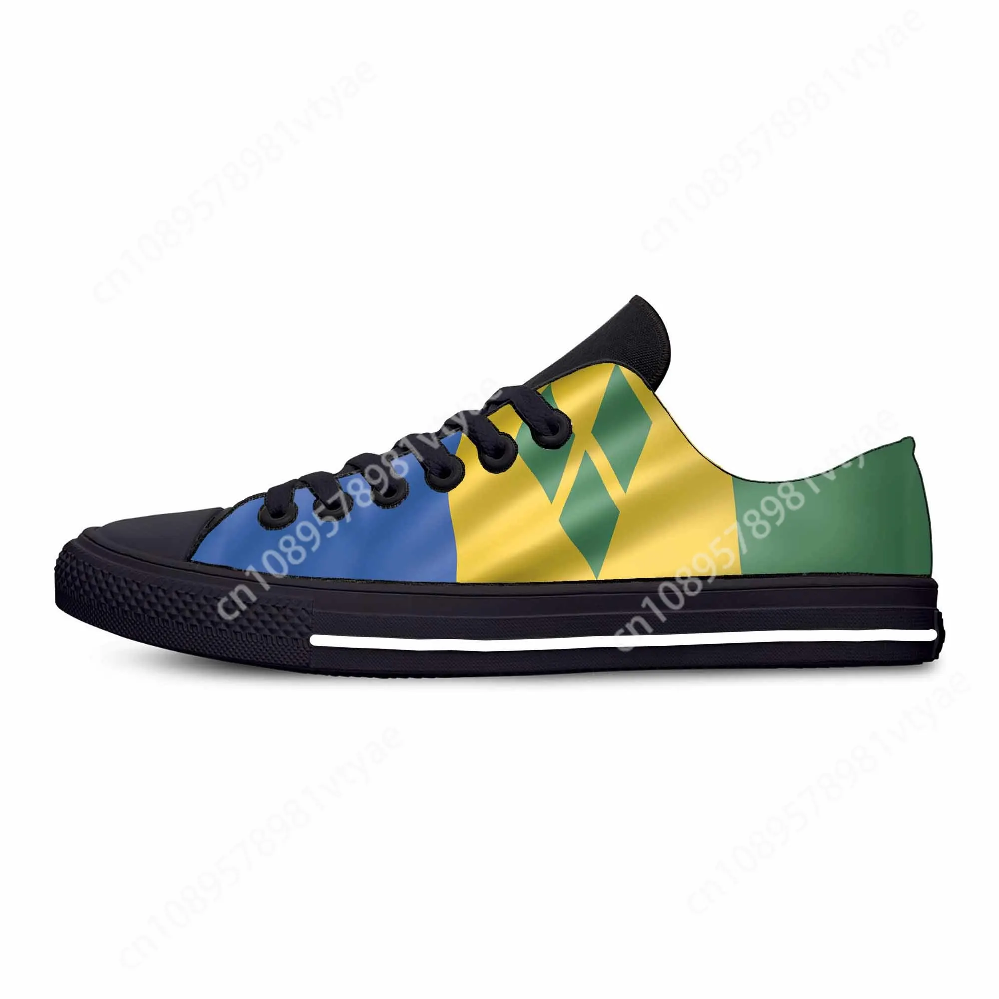 Saint Vincent and Grenadines Flag Patriotic Pride Casual Cloth Shoes Low Top Comfortable Breathable 3D Print Men Women Sneakers