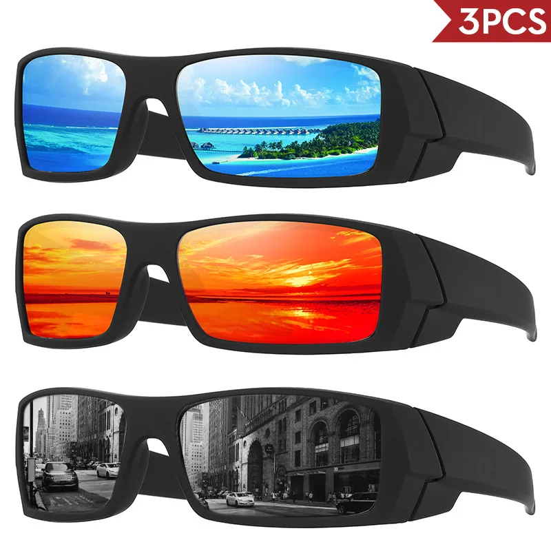AliExpress Erilles Square Frame Polarized Glasses, UV400 Full Frame for Cycling/Fishing, Outdoor Sports Sunglasses, Scratch-Resistant Lenses