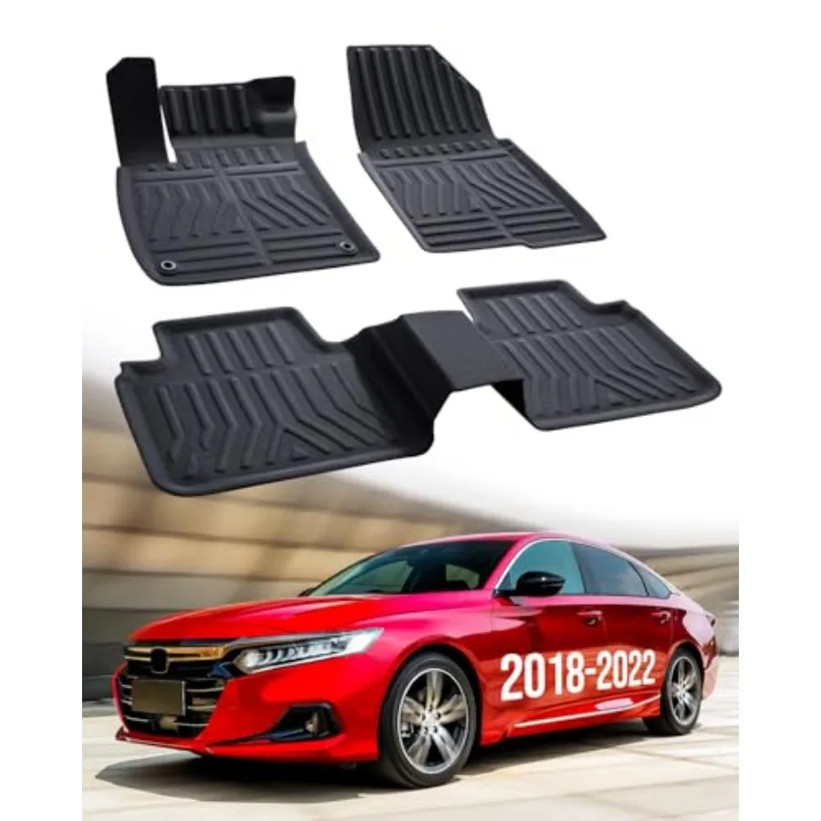 

Car Floor Mats for Honda Accord: 2022 2021 2020 2019 2018, All Weather Accessories Rubber Floor Liners Custom Fit for Accord 10