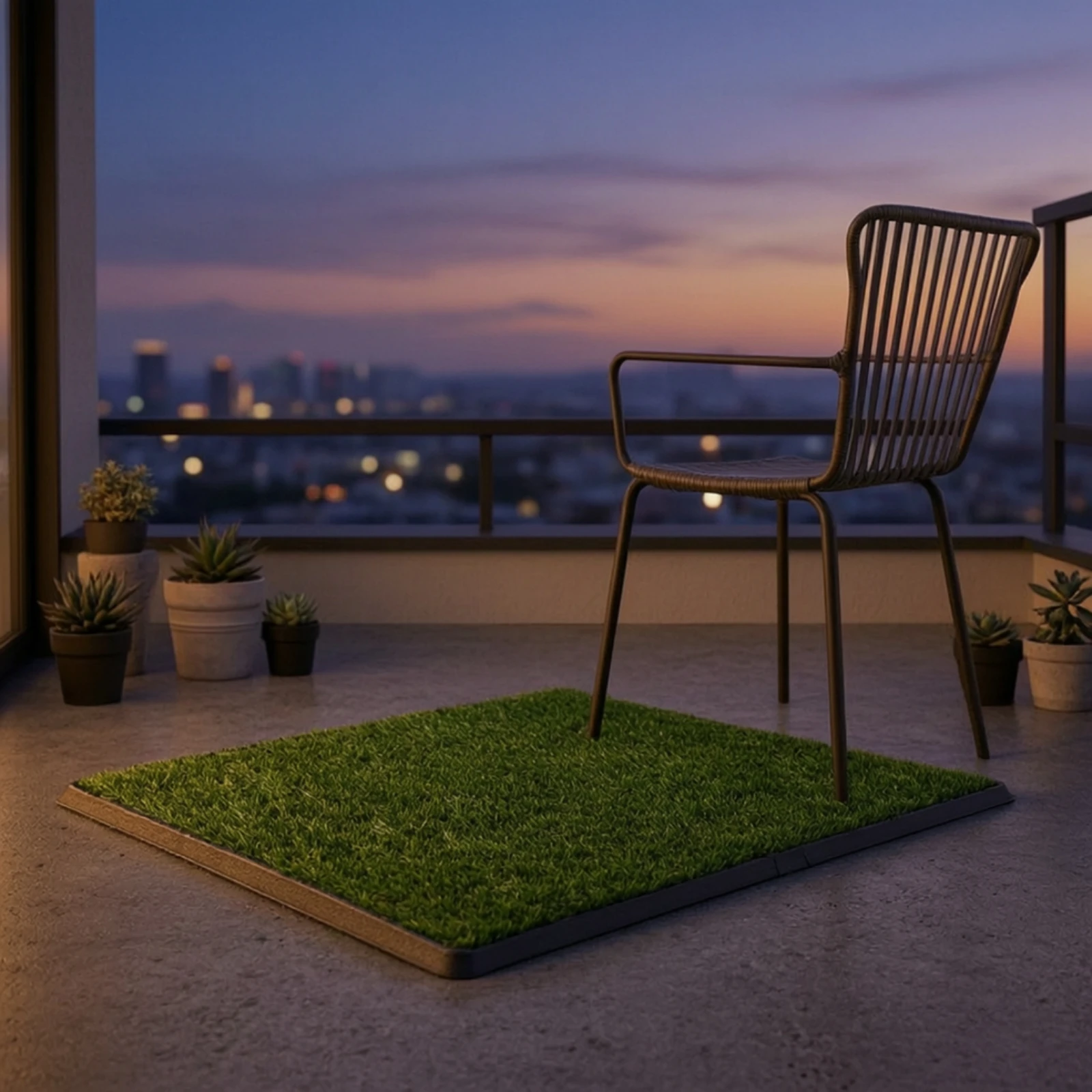 Dog Grass Pad with Tray Easy to Clean Indoor Dog Potty with Grass Pet Supply 3-Layer Washable for Dogs, Apartments, Balconies