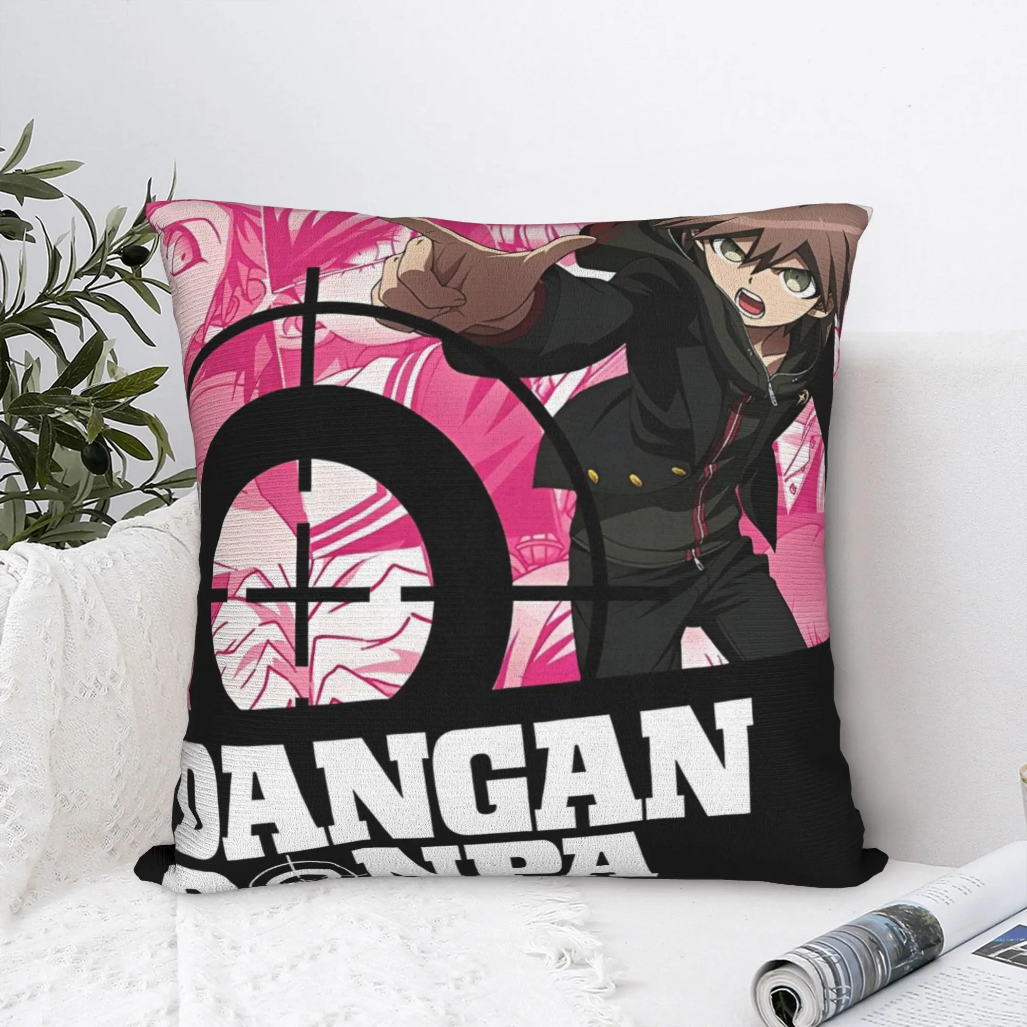 غطاء وسادة للديكور Danganronpa انمي ياباني اكسسوارات المنزل رمي كيس وسادة غطاء مربع متعدد الحجم