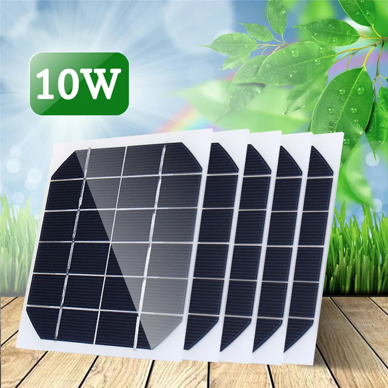 5PCS  6V 350MA Monocrystalline 10W Mini Solar Panel Photovoltaic Panel