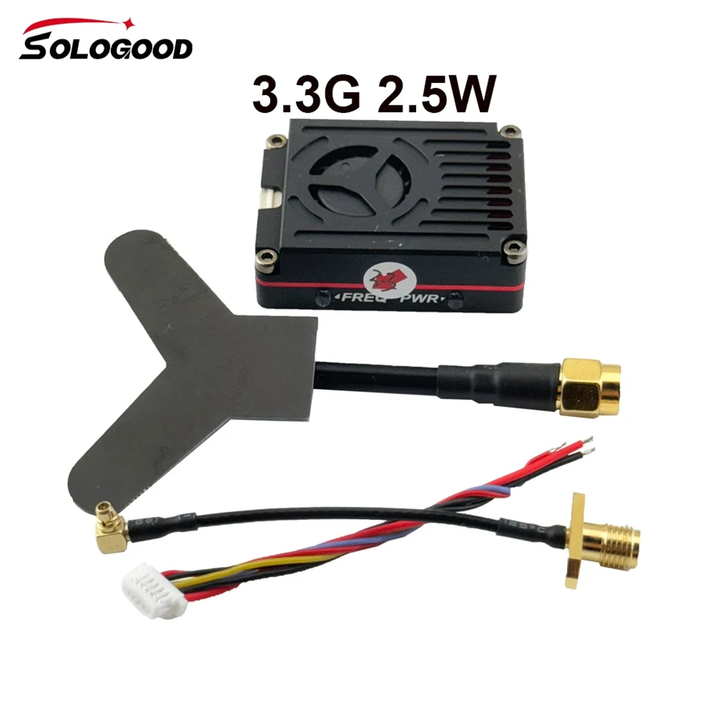 Sologood Long Range 3.3GHz 3W FPV Video Transmitter VTX 8CH 4000mW 3.3G VRX Receiver Kit for FPV RC Racing Drone Goggles