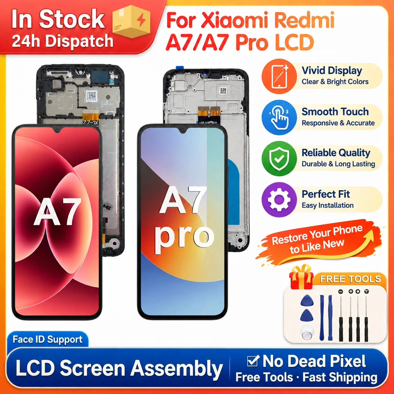 IPS For Xiaomi Redmi A7 Pro 4G 5G LCD Touch Screen Panel Digitizer For Redmi A7 Display 26020RNB4A LCD Assembly Replacement Part