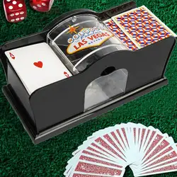 Battitore automatico di carte da poker Battitore manuale da tavolo da poker Macchina da 2 mazzi Sistema a manovella Battitore di carte da casinò Giochi da tavolo