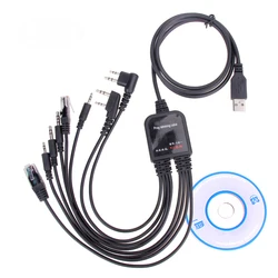 Cavo di programmazione USB 8 in 1 per Baofeng UV-5R Motorola Kenwood PUXING Yaesu Icom Wouxun Hyt TYT QYT Radio multiple autoradio