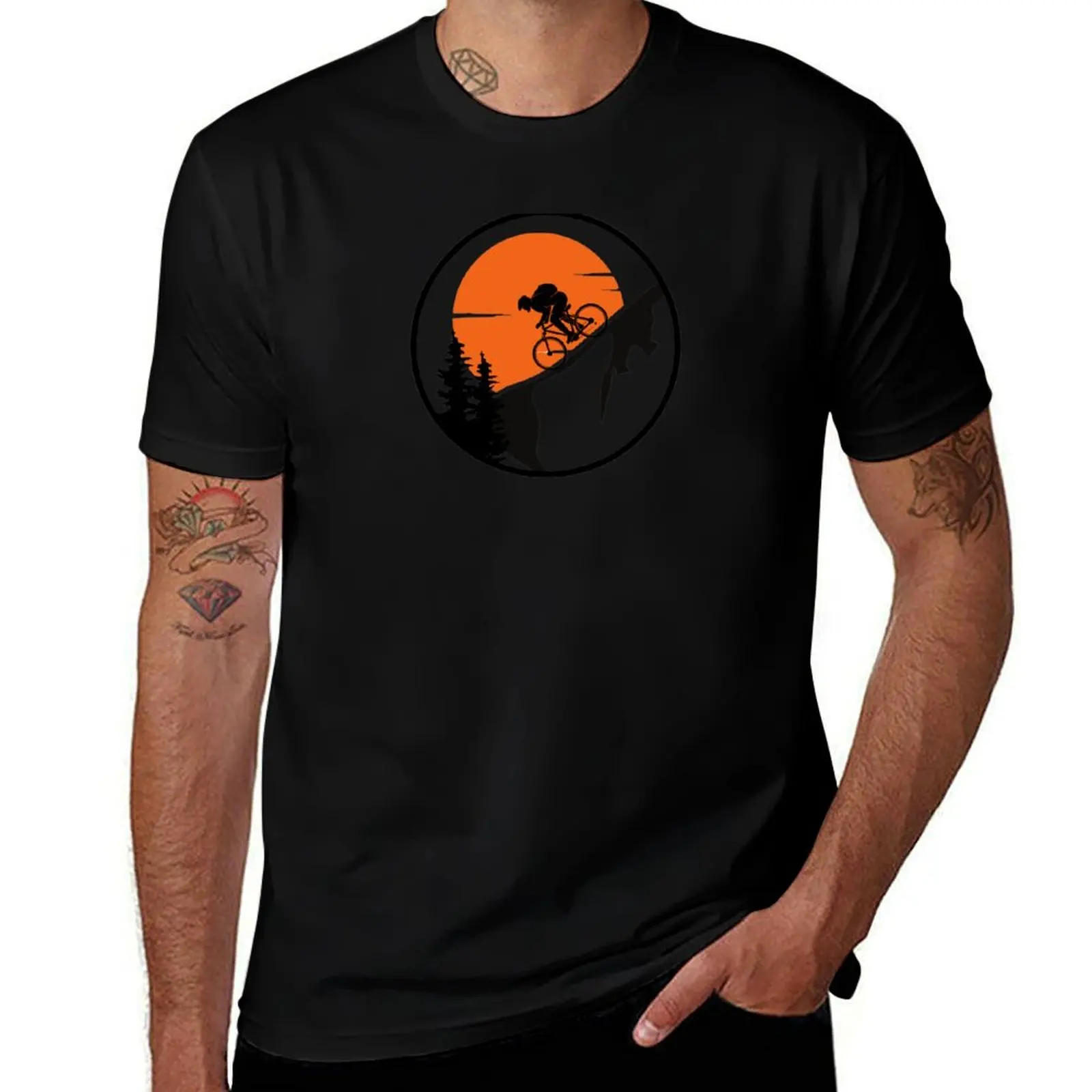 

MTB DH T-Shirt t shirts for man pack white cotton tshirt 100% t shirts for man graphic vintage T-shirt