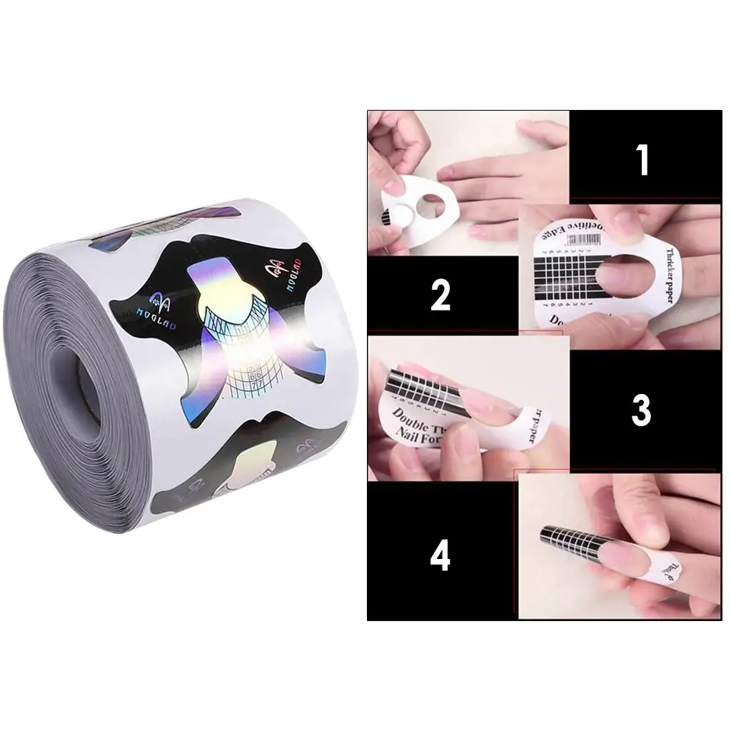 아크릴 네일 연장용 네일 페이퍼 폼 심포니 물고기 모양 접착 스티커 매니큐어 액세서리 팩 가정용