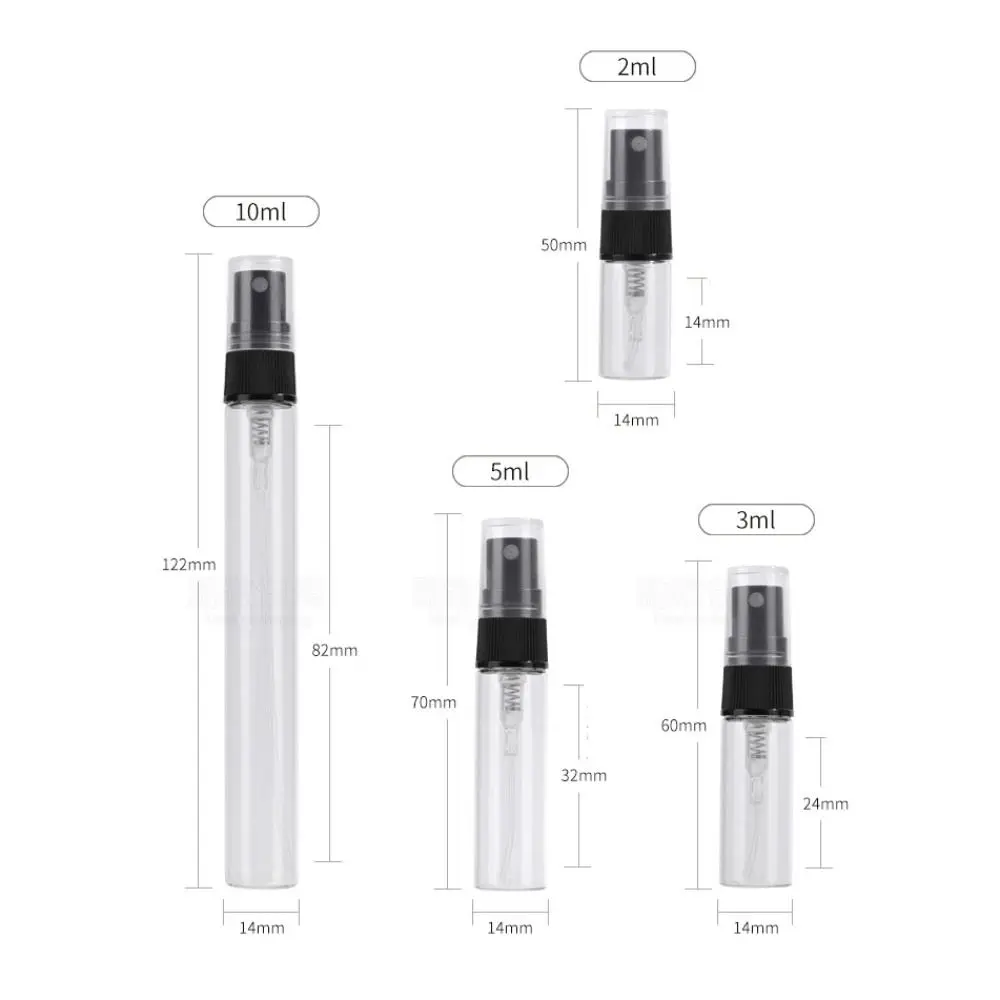 5ml Mini Travel 2ml Refillable Press Spray Empty Bottle Perfume Bottled Separately Perfume Sample Bottle Glass Spray Bottle