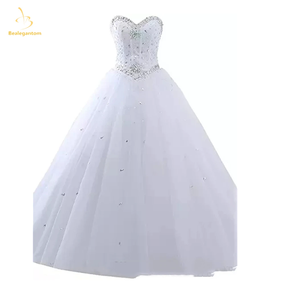 

Bealegantom Sexy White Quinceanera Dresses 2024 Ball Gown Beaded Crystal Sweet 16 Prom Party Gown Vestidos De 15 Anos QA117