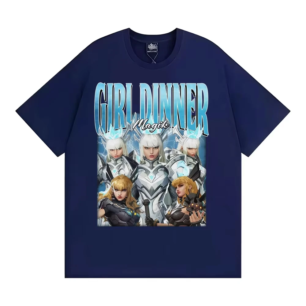Anime Girl Dinner Magik Vintage Graphic T Shirt Marvel Rivals Characters T-shirts Men Women Y2k Fashion Casual Oversized T-shirt