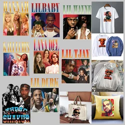 Popular Europe Rap singer TUPAC,Ironing applications for clothing Patches ,Suitable for Hoodies,T-shirts,pillows,canvas bag,etc.