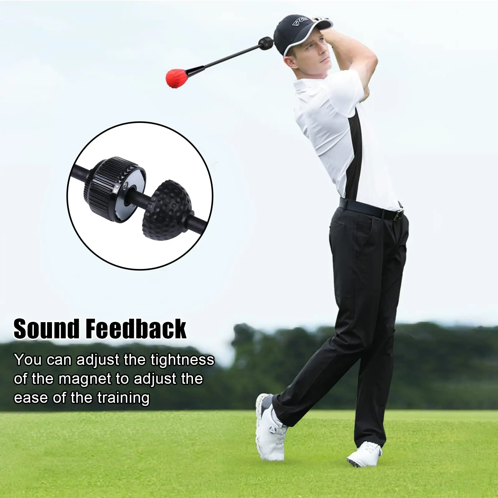 Entraîneur de swing de golf, aide à l'entraînement, mécanique du swing pour débutants et entraînement de tempérament pour avancés, retour de clic, droitier/gaucher