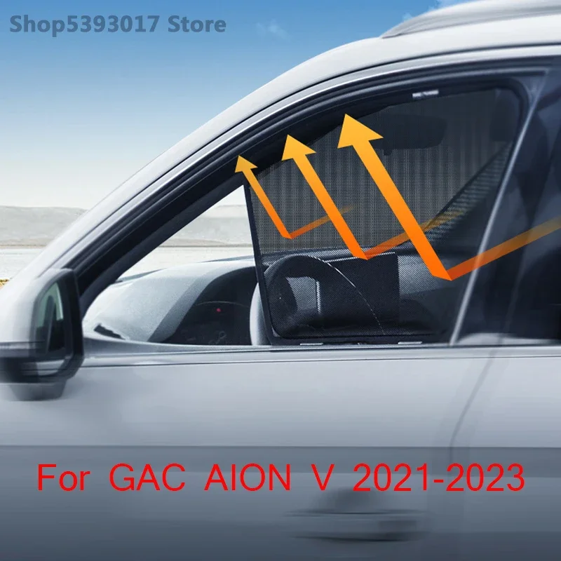 

For GAC AION V 2021-2023 Car Magnetic Side Window SunShades Shield Mesh Shade Blind Car Window Curtian Protective Accessories