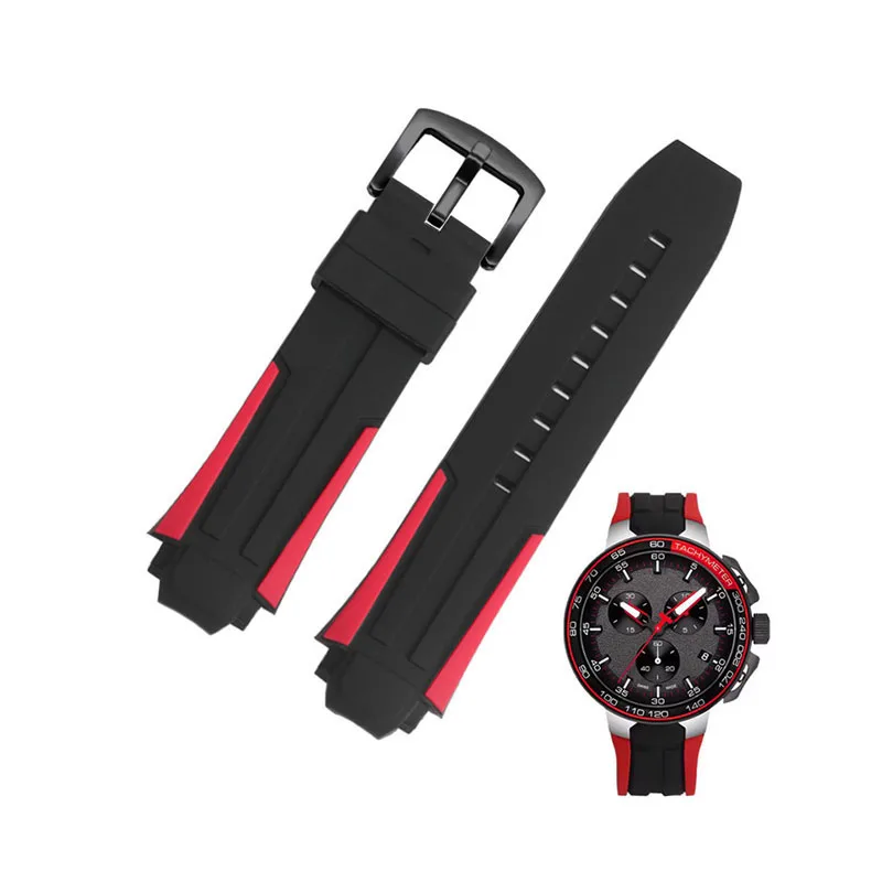Pulseira de relógio de silicone convexa especial para tissot 1853 T-SPORTS t111.417 pulseira de relógio de corrida de bicicleta especial t111417 pulseira 25x18mm