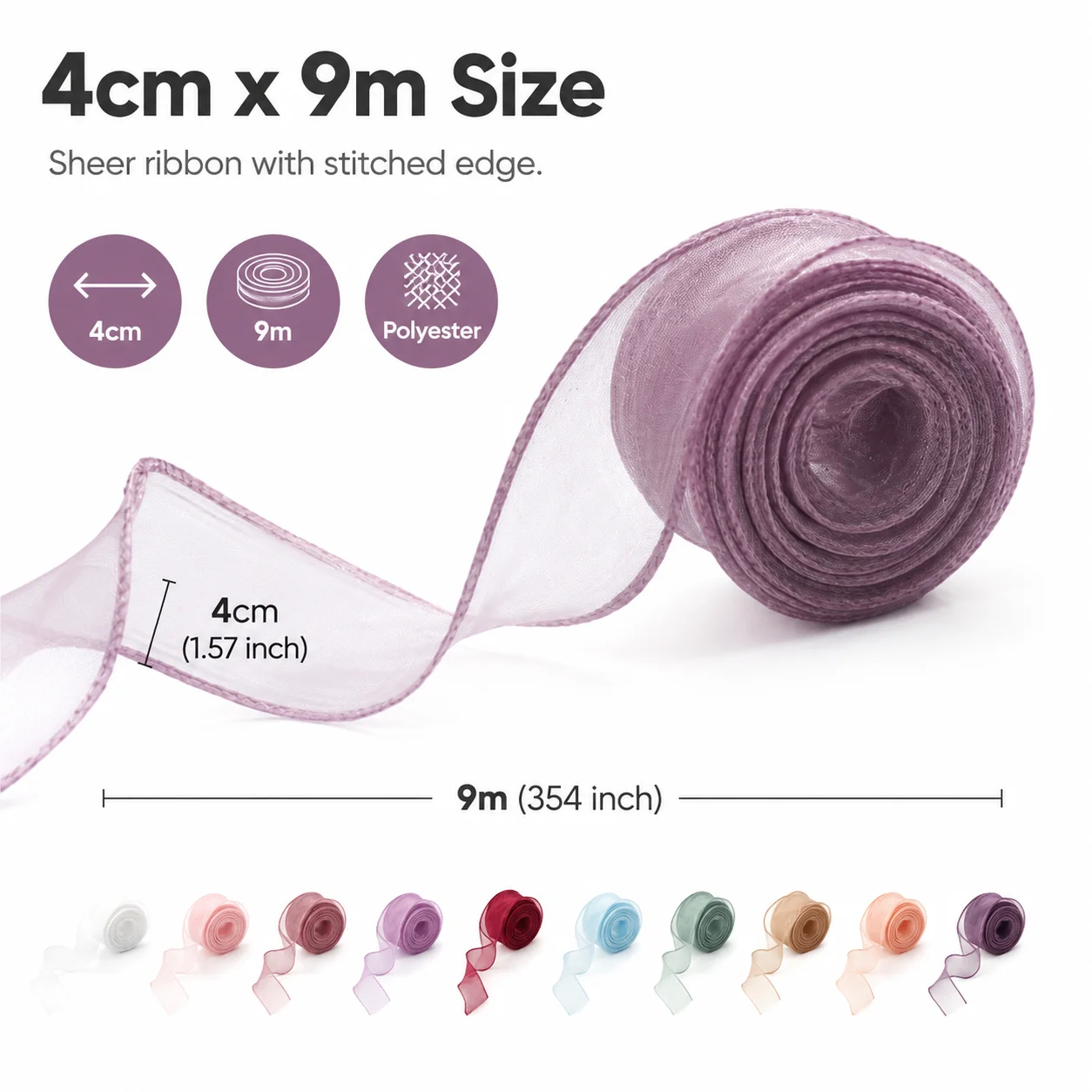 1 rol van 10 yards effen gekle - Ribbon Organza Roll recensie en prijs