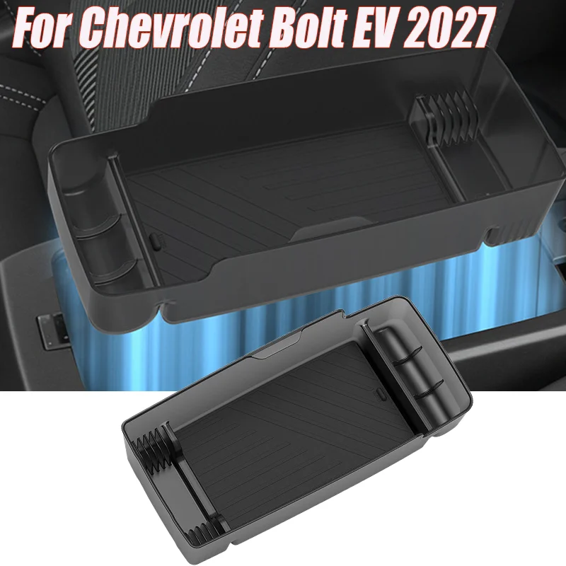 Armrest Storage Box For Chevrolet Bolt EV 2027 Center Console Tray Anti-slip Divided Organizer ABS Car Interior Mod Accessories