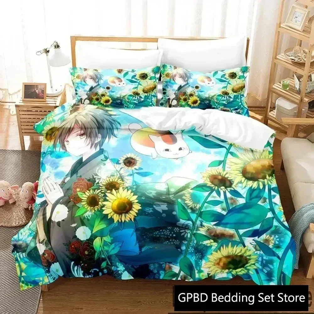 Luxury New 3D Print Anime Natsumes Book of Friends Bedding Set Boys Girls Twin Queen King Duvet Cover Pillowcase Bed boys Adult