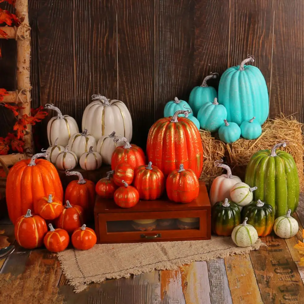 Veelzijdige Pompoen Decor Herfst Oogst Decor Set Kunstmatige Pompoenen Voor Boerderij Middelpunt Halloween Decoreren Faux Plastic