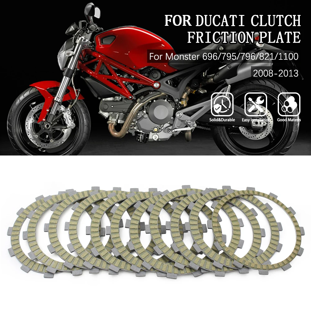 11PC Motorcycle Friction Clutch Plates Discs For DUCATI Monster 696 2008-2013 796 2011-2013 795 1100