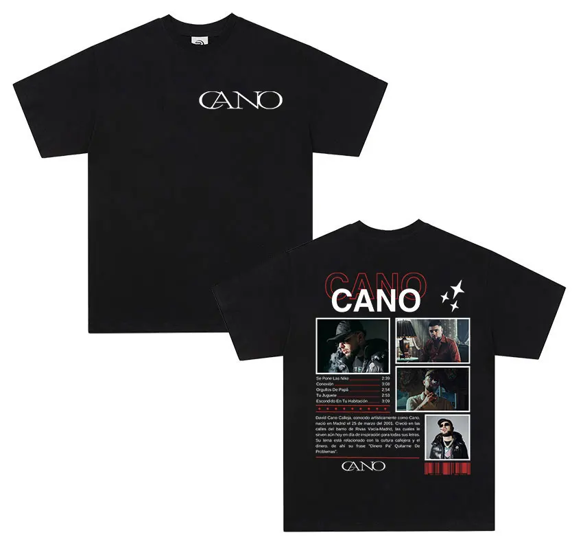 Rapper Cano Triana Tour 2025 Graphic T shirt Men's Hip Hop punk Short sleeve T-shirt Oversized Unisex cotton T Shirts streetwear image 4