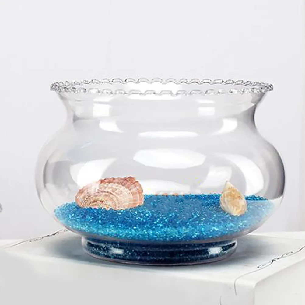 

High Transparency Glass Betta Fish Tank Aquarium Bowl Eye-Catching Decor for Home Office Wedding Betta Fish Tank
