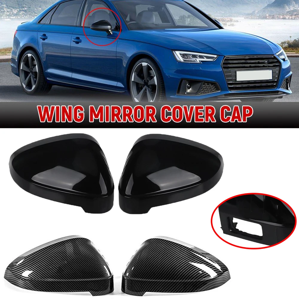 

2 шт., крышка зеркала заднего вида, черная замена из углеродного волокна 8W0857535C 8W0857536K для Audi A4 B9 S4 A5 S5 RS5 RS4 2017-2023