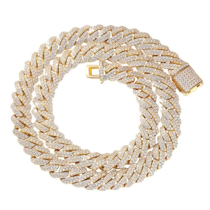 High Quality Cheap Iced Out Silver Cuban Link Necklace Adorned Diamonds Perfect Luxury Jewelry Enthusiasts