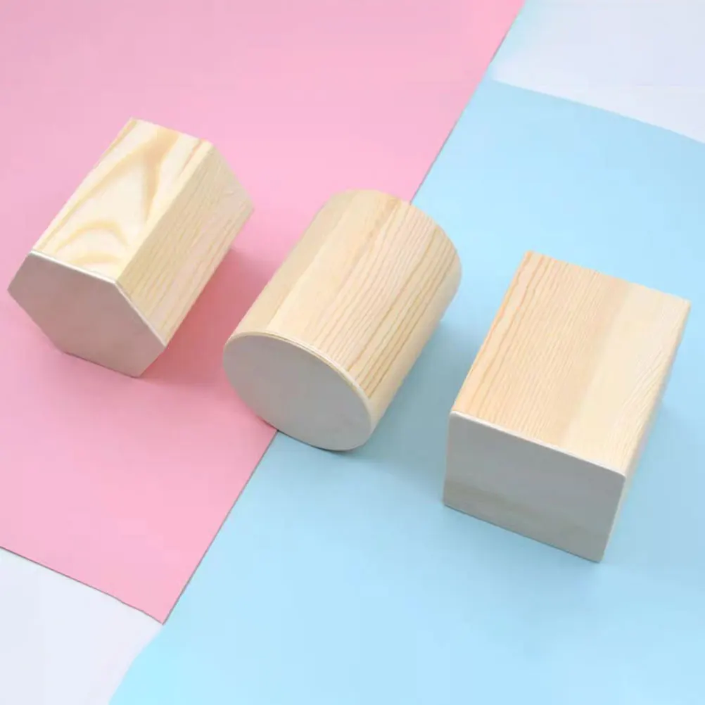 

2 Pcs Pine Pen Holder Modern Desk Desktop Stationery Organizer Makeup Brush Pot Wood Pencil Slim Office