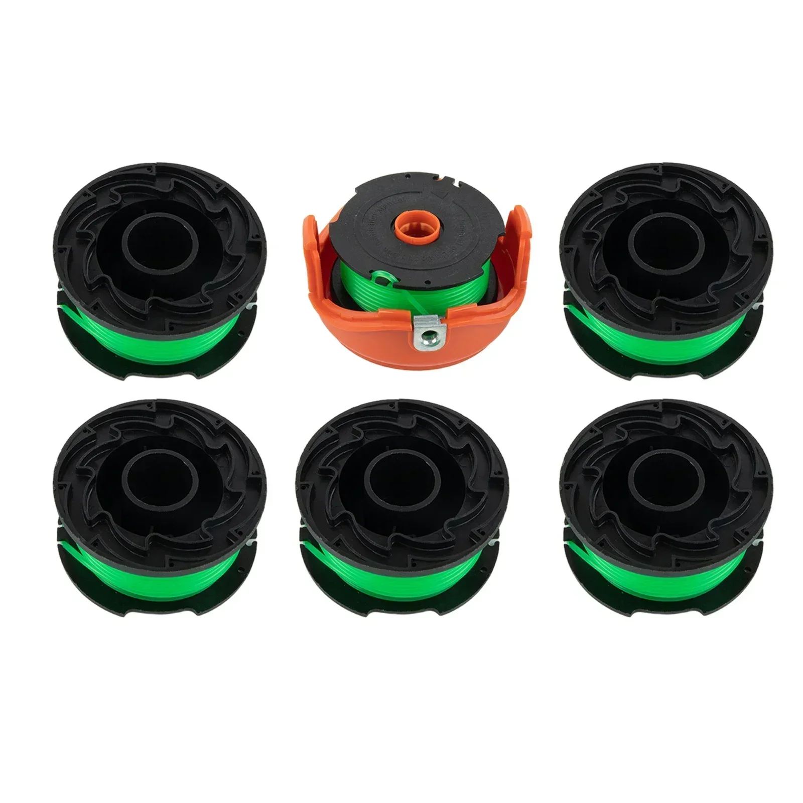 6 Pack Trimmer Spool Line With Cap For Black&Decker GL7033 GL8033 GL9035 Trimmer Cord Oblong/square Coiled Grass Cord