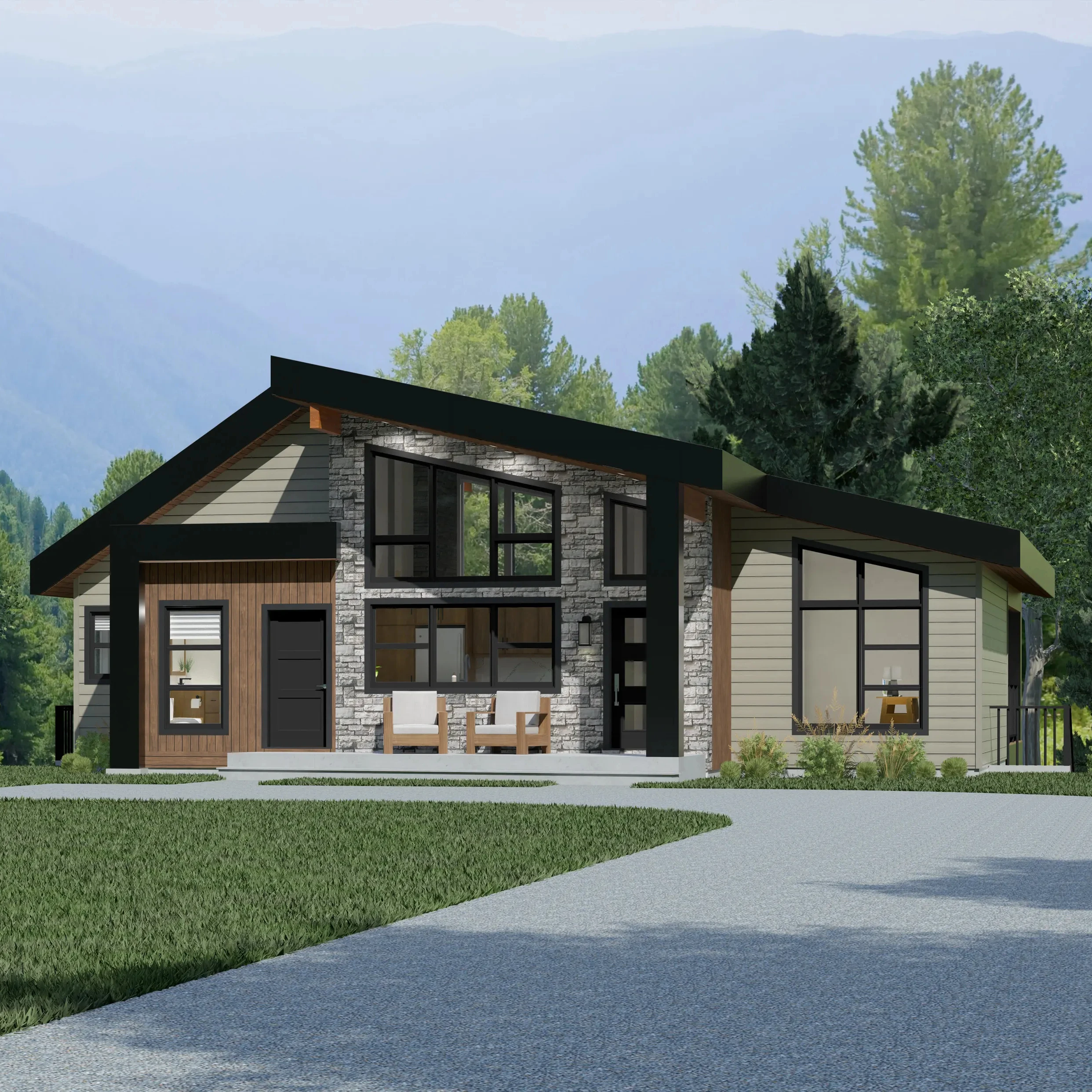 Modern 2-Story Light Steel Frame Prefabricated Villa Customizable Prefab House for Residential Living