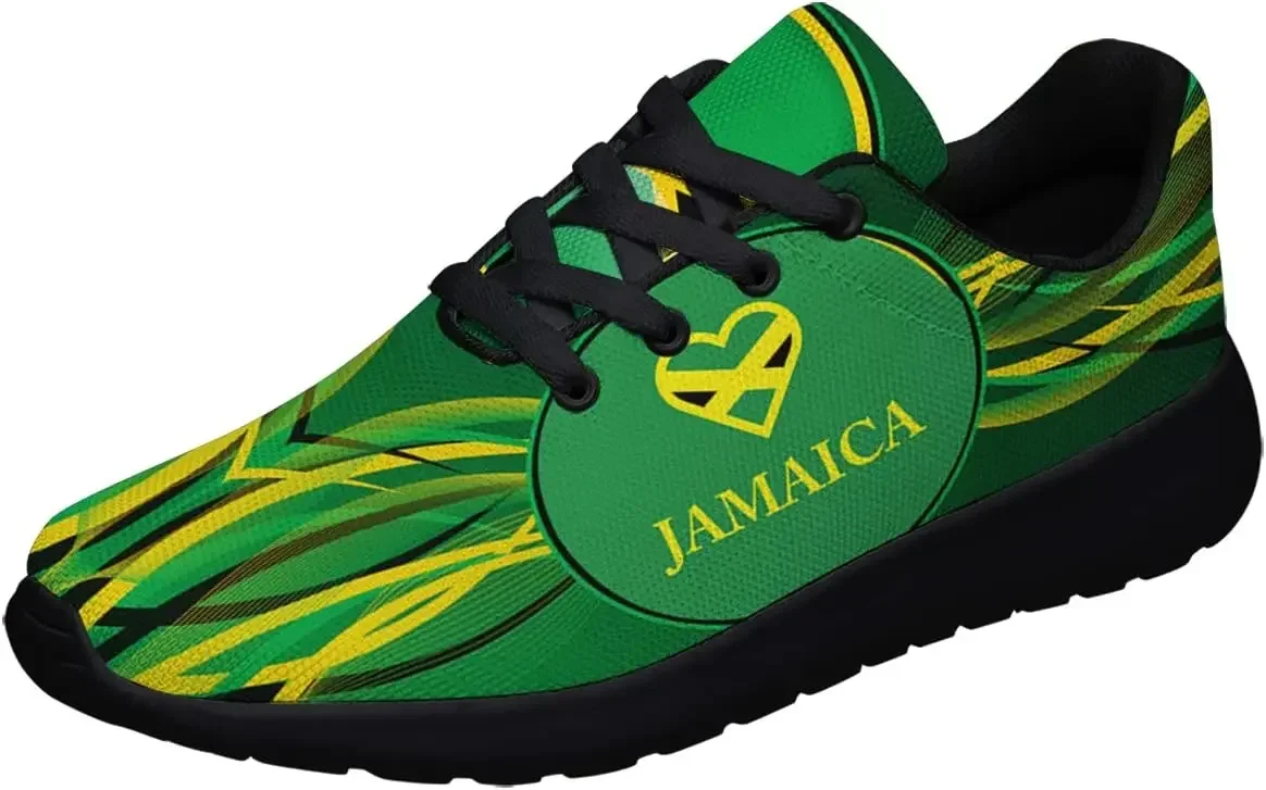 Jamaican Flag Shoes Jamaican Reggae Women Men Running Sneakers Print Comfortable Sports Walking Tennis Shoes