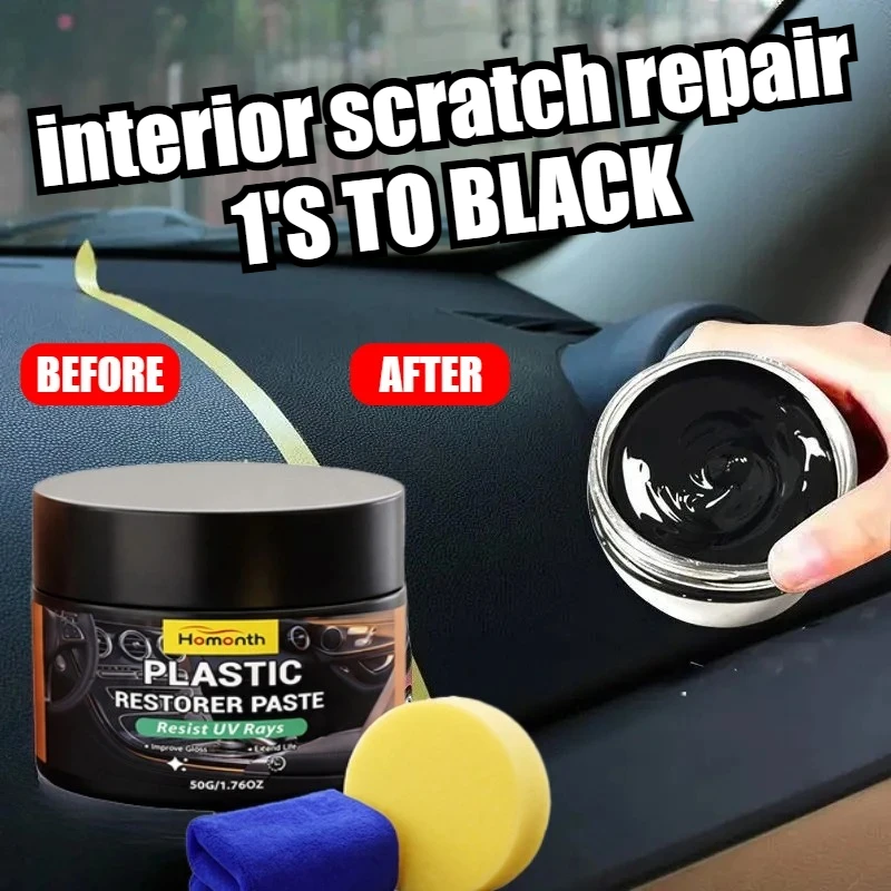 New Multi-use Car Interior Cleaner, Plastic Renew Restore Liquid, Leather Repair Tool for Daily Scratch Removal.