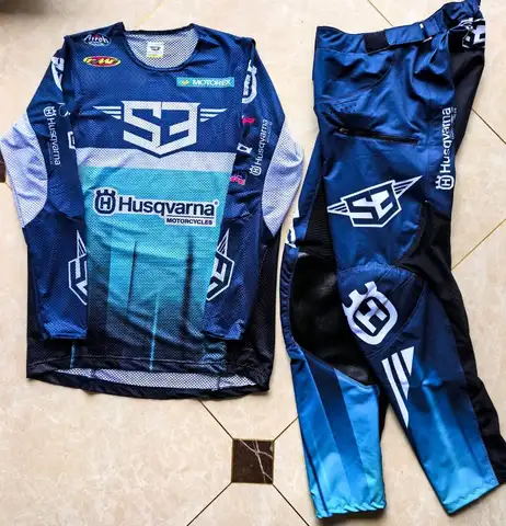 2025 husqvarna Moto Gear Set Motorcycle Suit Top Off Road MX Combo Black Motocross Jersey And Pant