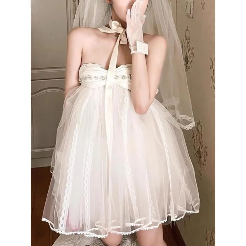 White Strapless Classy Mini Quinceanera Ball Gown Lace Princess Quinceanera Dresses Classic Vestidos De 15 Quinceañera