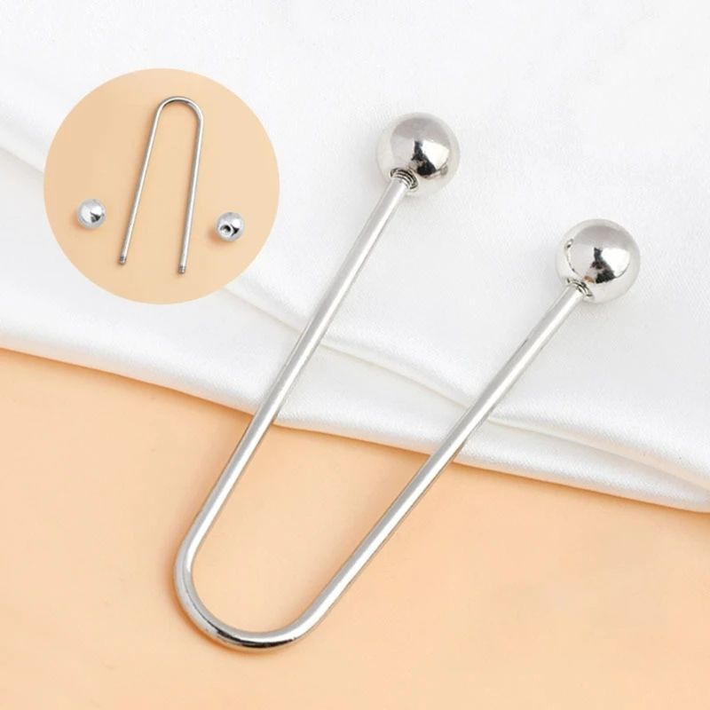 Multipurpose Metal Double Head Buckle Brooch for Secure Clothing Button 2Pcs Set Dropshipping