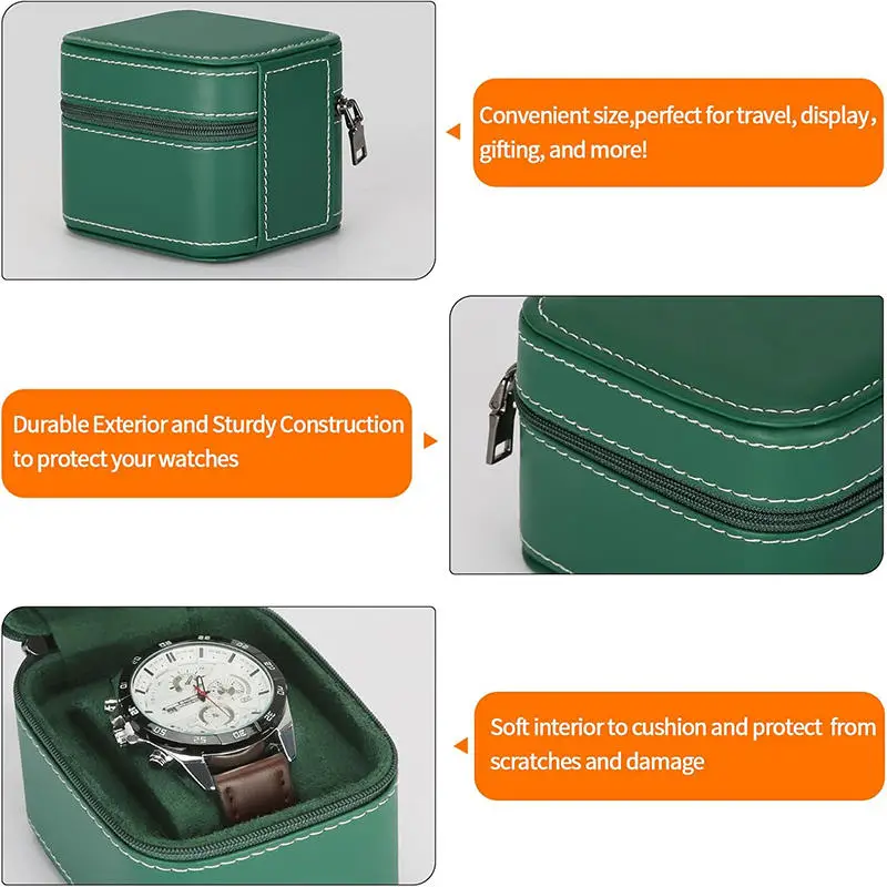 جديد بو الجلود ووتش صندوق تخزين ساعة واحدة عرض حالة ساعة اليد حامل السفر مجوهرات ووتش المنظم للرجال هدية