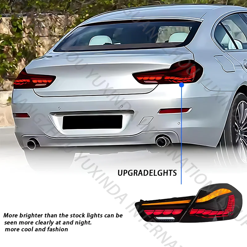 المصابيح الخلفية LED للسيارة BMW 6 Series F06 F12 F13 2010-2017 تعديل LED التنين مقياس المياه بدوره إشارة الضوء الخلفي الجمعية 10-17
