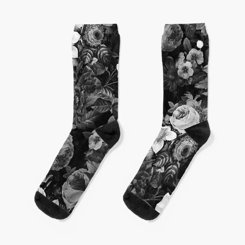 Black and White Garden Socks Men's Novelties Stockings compression luxe Socks Male Women's