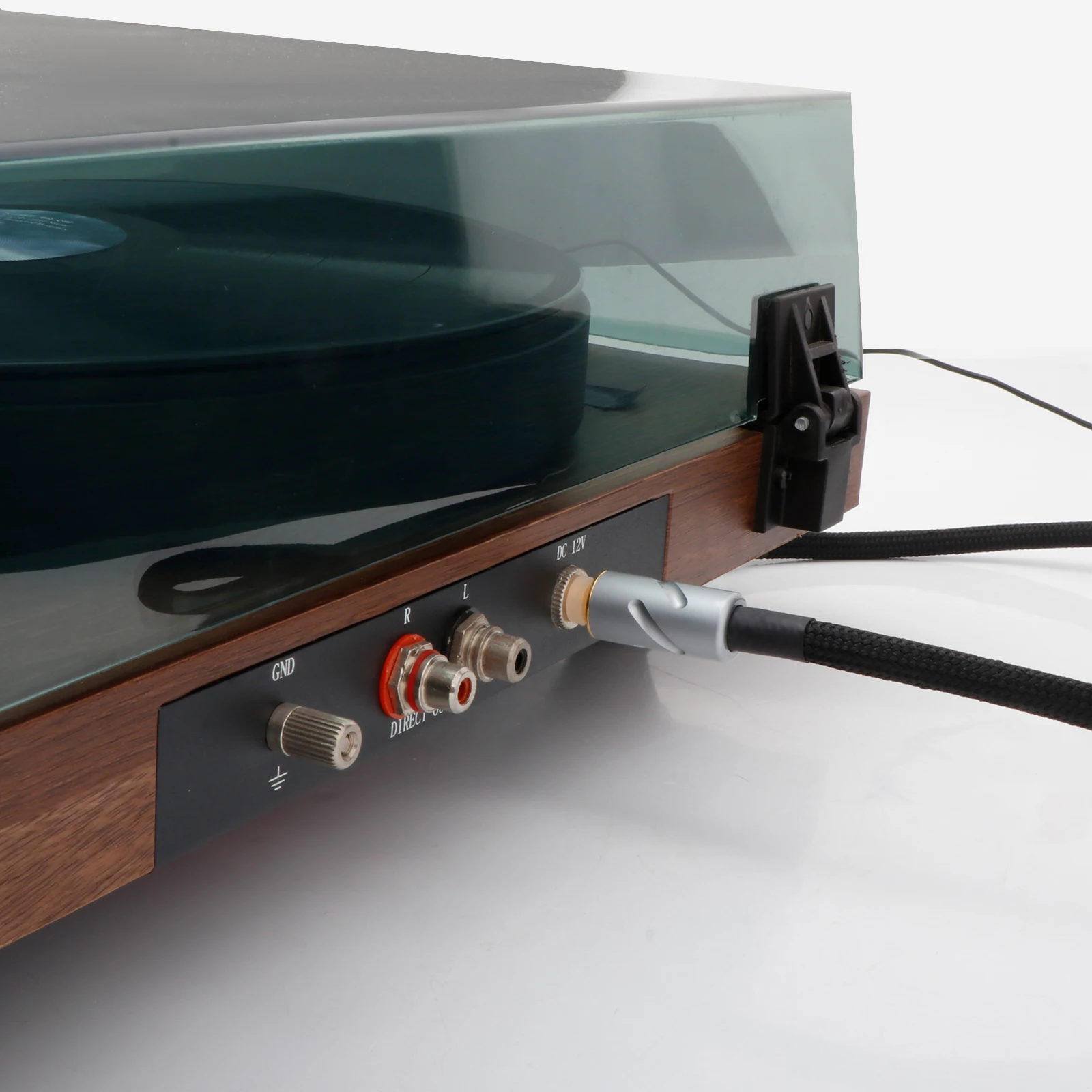 Monosaudio Gold Plated DC 5.5X2.5mm Connector DC Extension Power Cable Pure Silver CCTV Camera Security Camera HiFi Cable