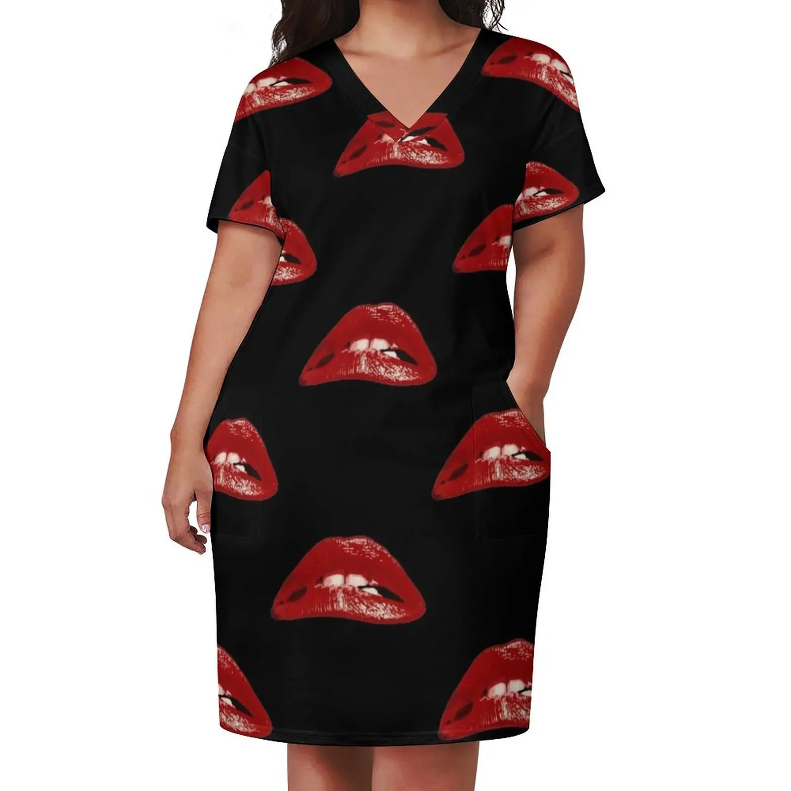 Science Fiction/Double Feature - Lips Loose Pocket Dress prom dress Dress women