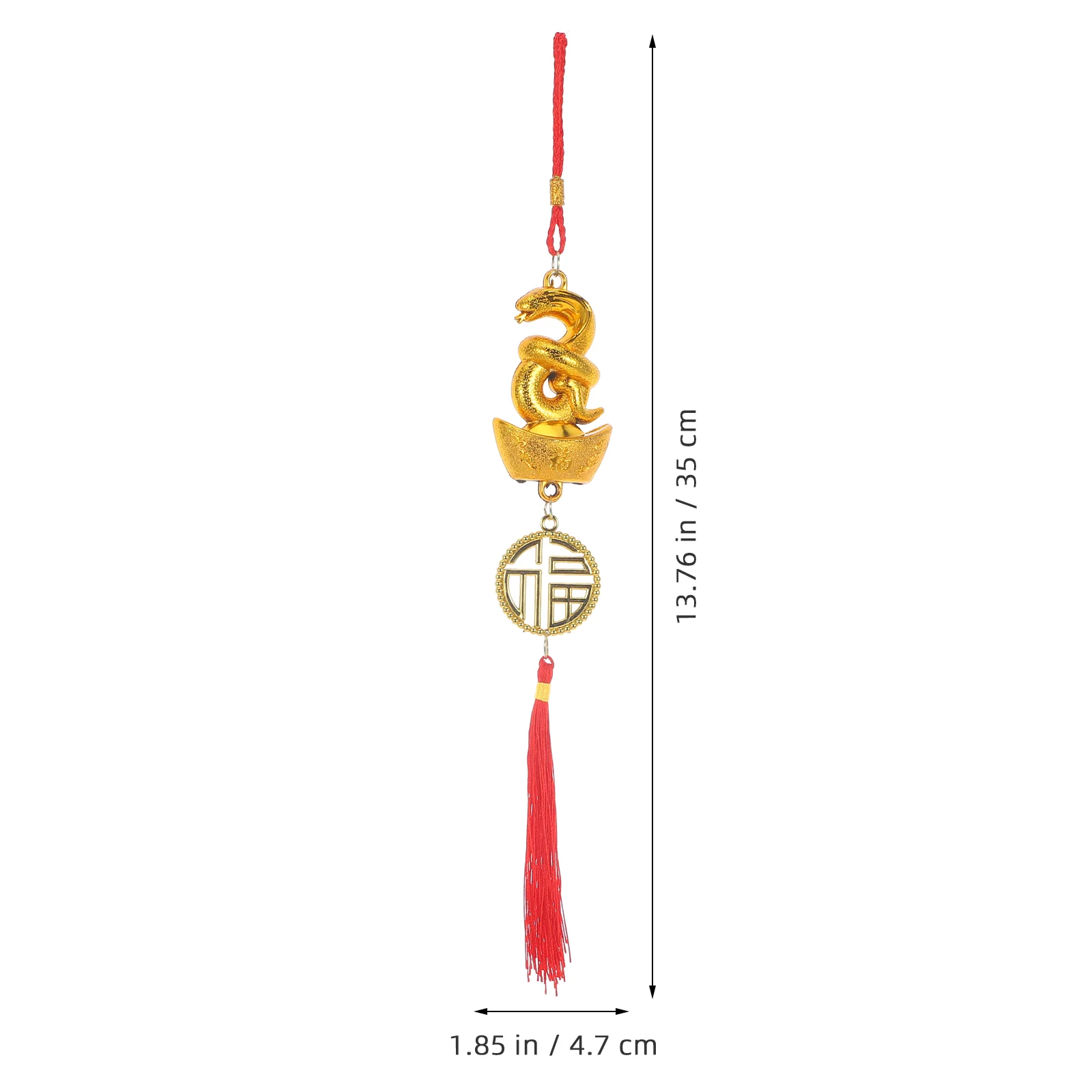 4 Pcs Good Luck Charms Feng Shui Car Ornament 2025 Snake Pendant New Year\'s Gifts Spring Festival Hanging Decor Chinese Tassel