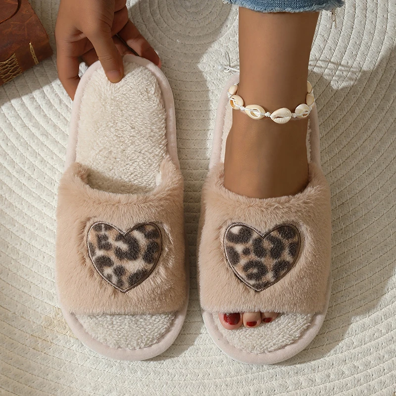 Mode Luipaard Hart Pluizige Sl - Women Fashion Korean recensie en prijs